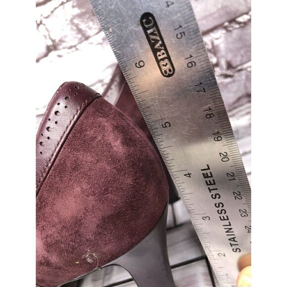 Clarks Artisan Purple Suede Leather Lace Up MaryJane Heels Women’s Sz 9M US/40EU - Picture 11 of 16